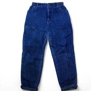 High Waisted Vintage Reworked Blue Lee Denim Jeans Size 14 Petite
